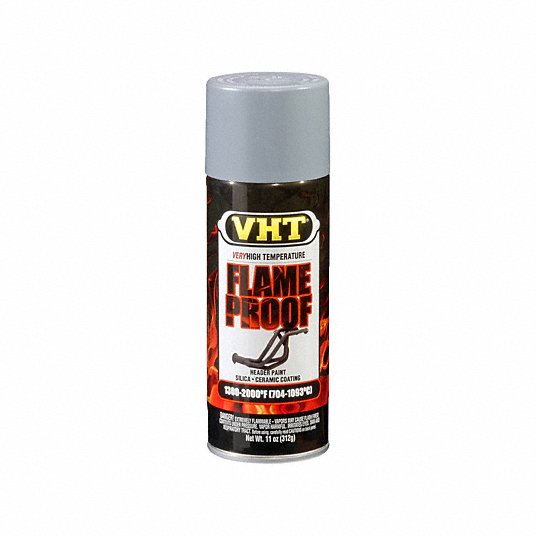 Flameproof Coating: Steel/Metal, Solvent, Gray, 11 oz Container, Flameproof