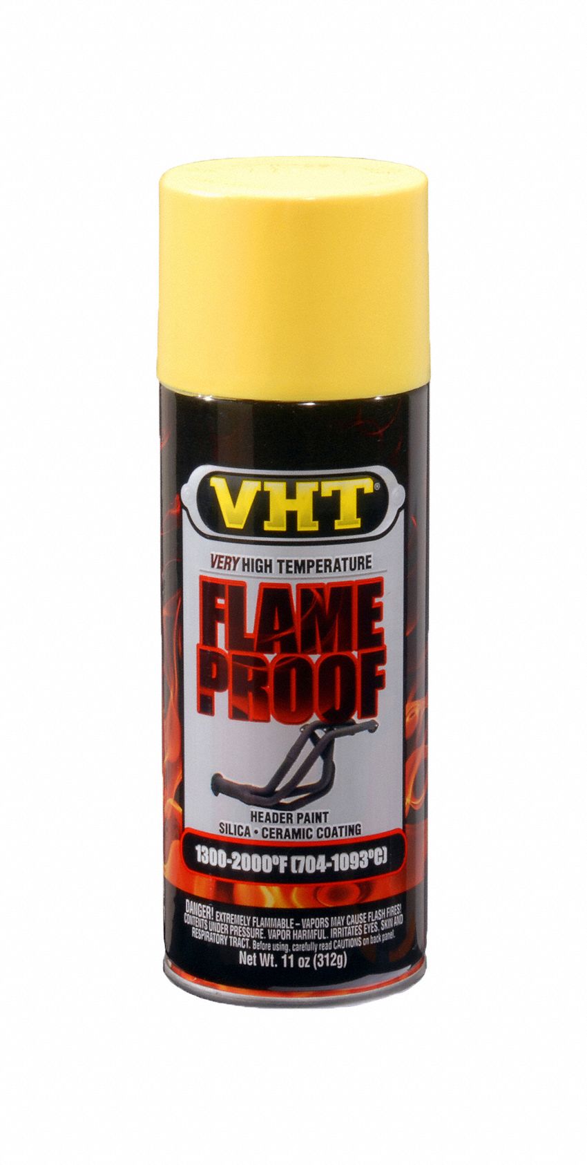 Flameproof Coating: Metal/Steel, Solvent, Yellow, 11 oz Container, Flameproof