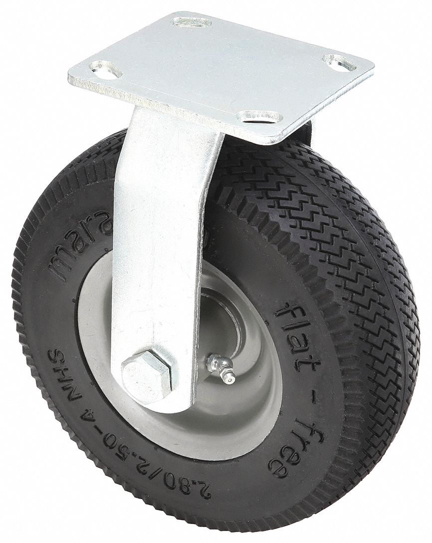 PLATE CASTER WITH FLAT-FREE WHEELS