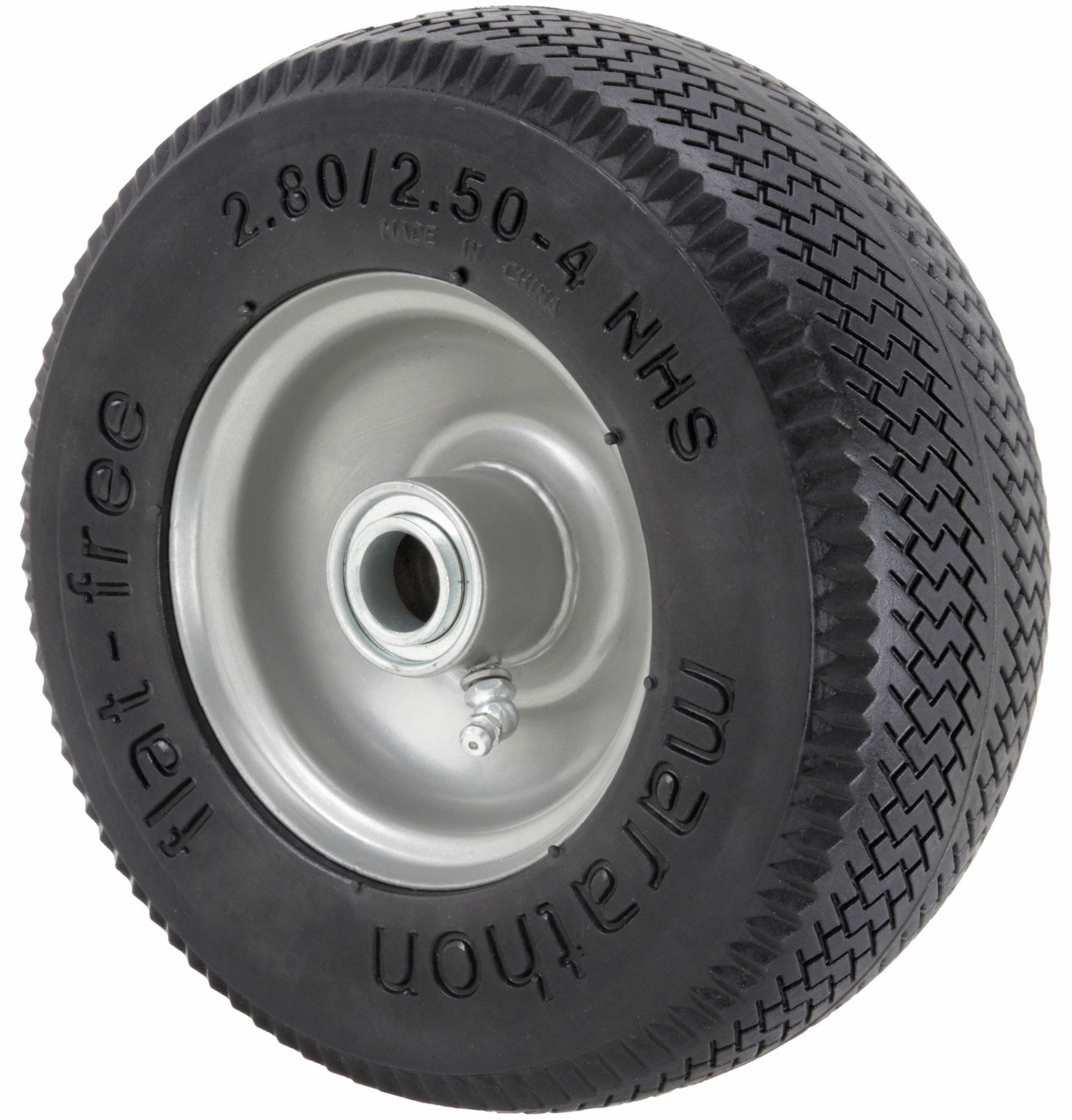 Flat-Free Wheel: 8 5/8 in Wheel Dia., 3 in Wheel Wd, Polyurethane, 275 lb Load Capacity
