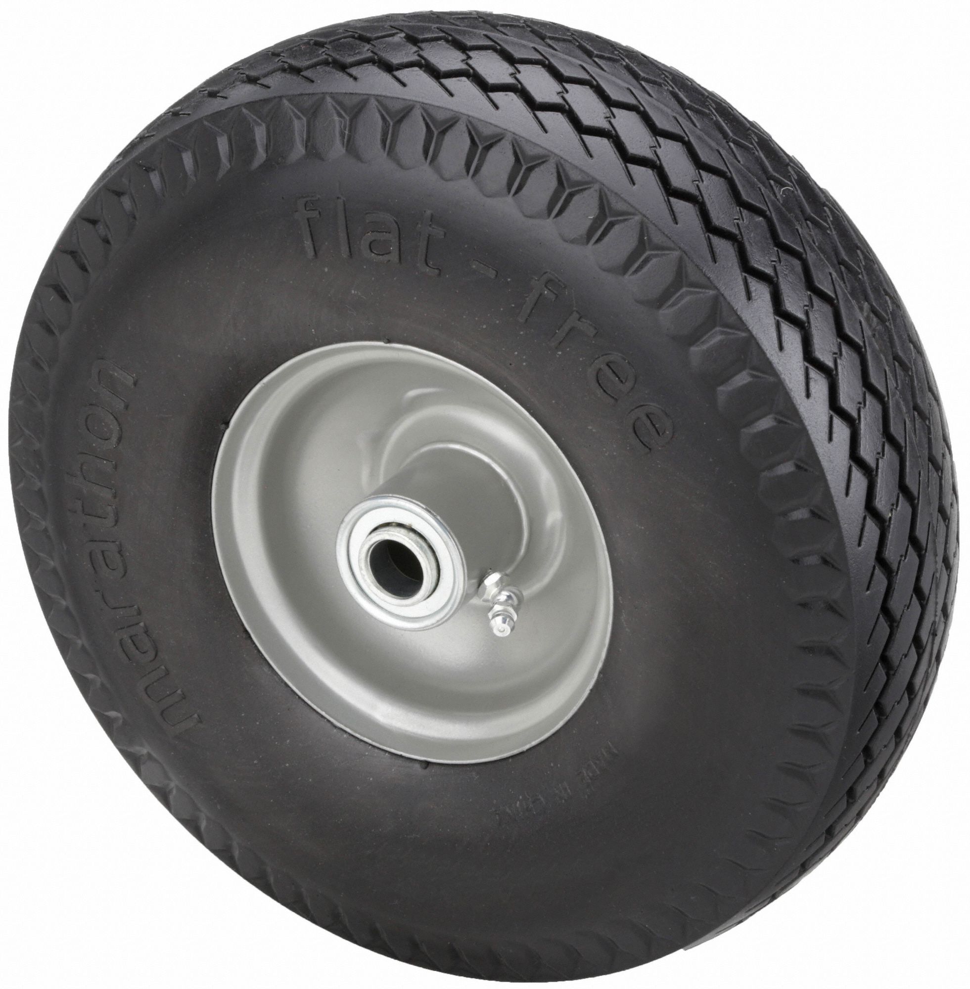 FLAT-FREE POLYURETHANE FOAM WHEEL, 10 5/16 IN WHEEL DIA, 1¾ IN WHEEL W, 300 LB, STEEL