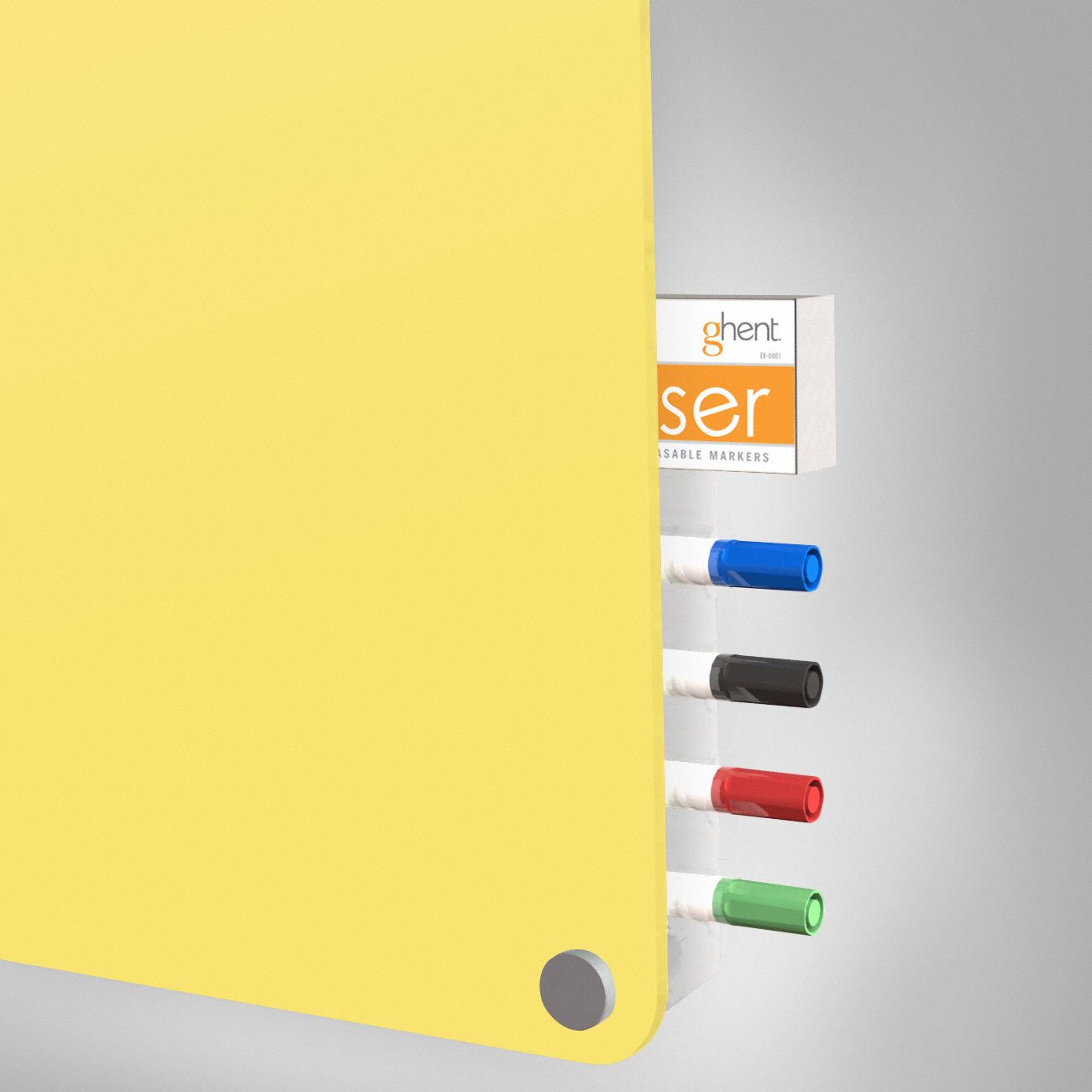 GHENT Dry Erase Board Wall Mounted, 36 in Dry Erase Ht, 48 in Dry