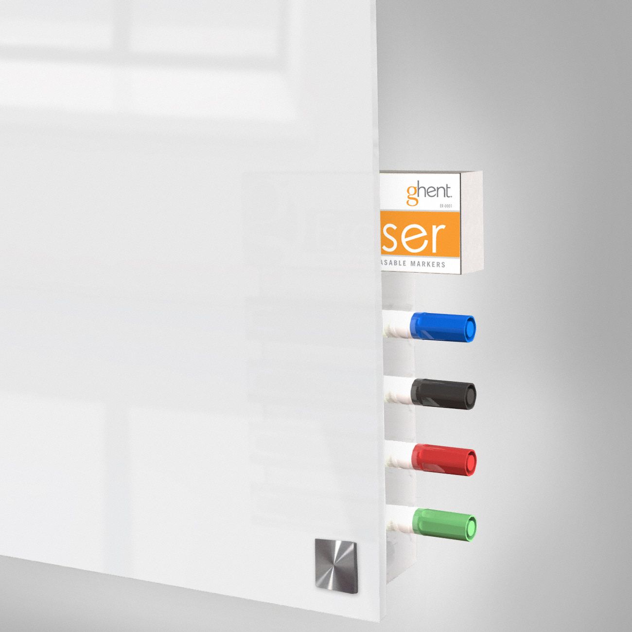 GHENT Dry Erase Board Wall Mounted, 48 in Dry Erase Ht, 72 in Dry