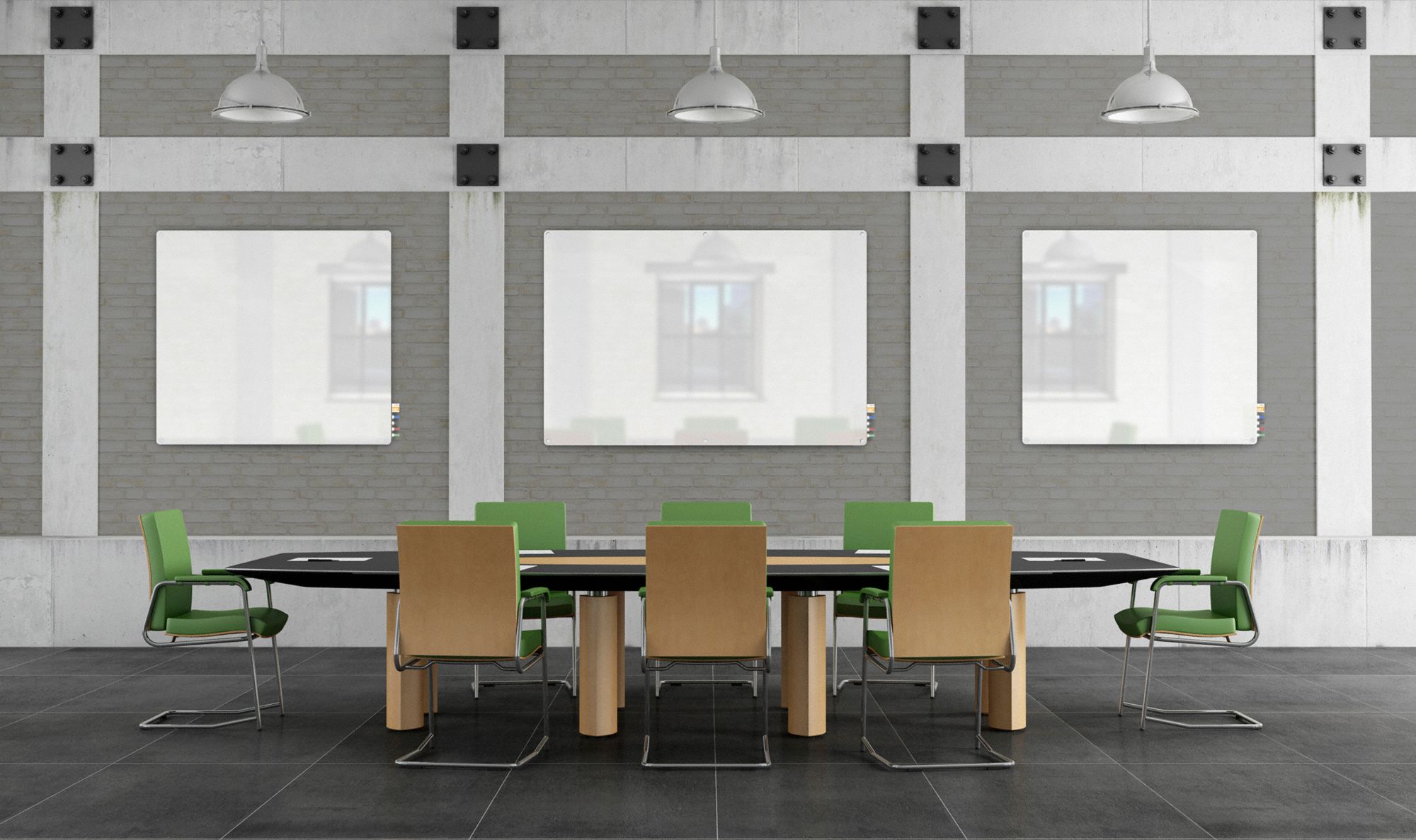 GHENT Dry Erase Board Wall Mounted, 48 in Dry Erase Ht, 48 in Dry