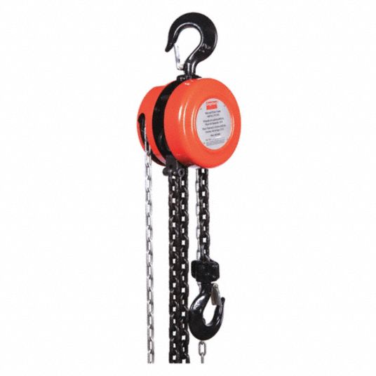 DAYTON Manual Chain Hoist, 4,000 lb Load Capacity, 10 ft Hoist Lift, 1