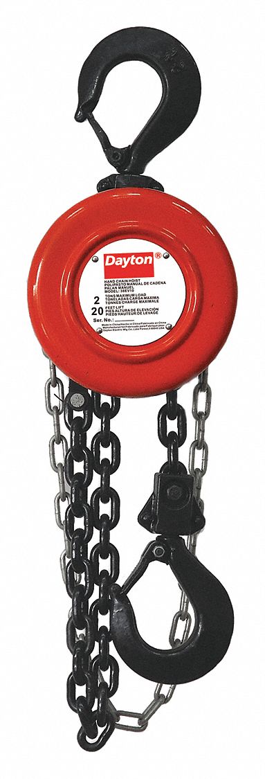 DAYTON Manual Chain Hoist,4000 lb.,Lift 20 ft. - 38EV10|38EV10 - Grainger