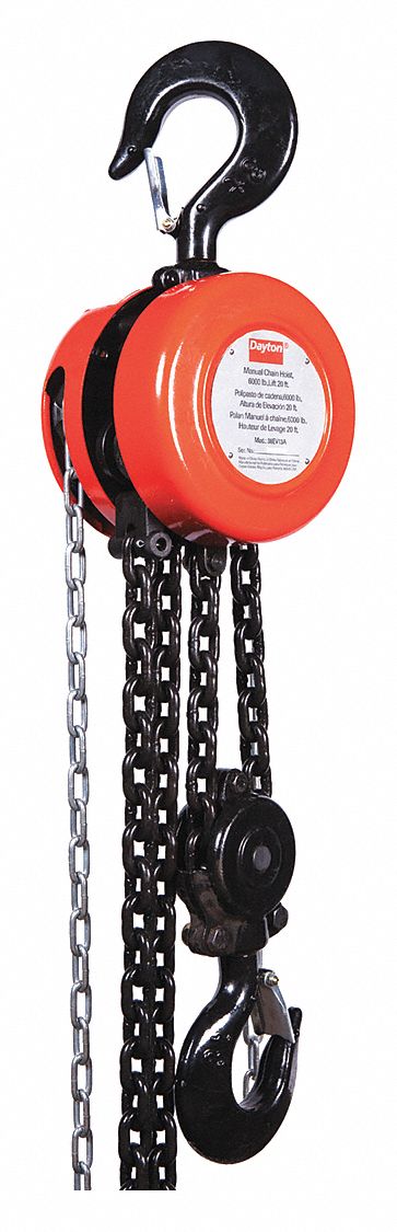 Dayton Manual Chain Hoist 6 000 Lb Load Capacity 20 Ft Hoist Lift 1