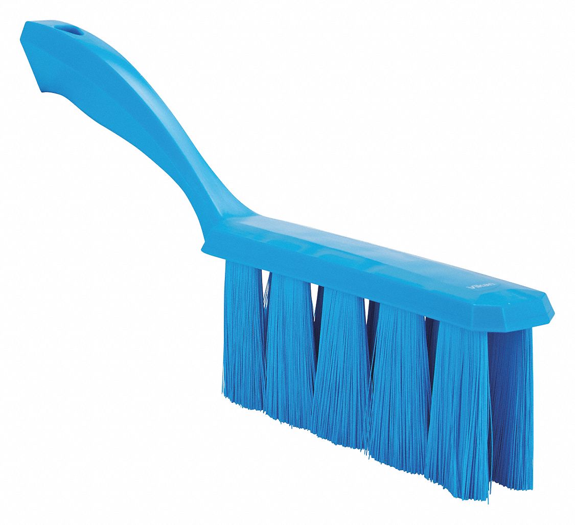 BENCH BRUSH, SOFT, POLYESTER BRISTLE, 7 IN HANDLE L, 6½ IN BRUSH L, BLUE