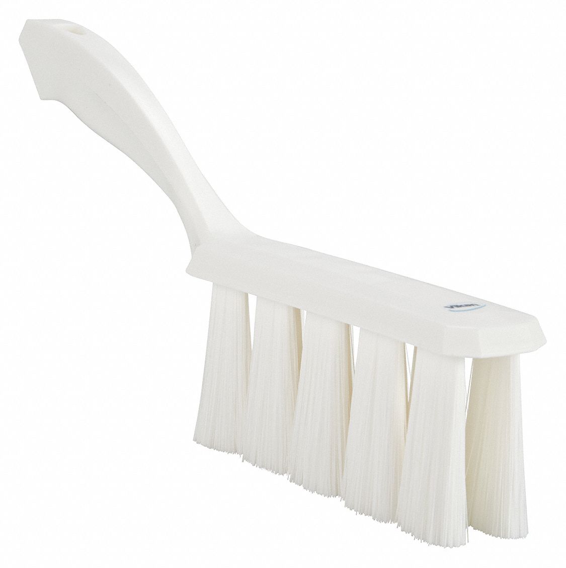 BENCH BRUSH, SOFT, POLYESTER BRISTLE, 7 IN HANDLE L, 6½ IN BRUSH L, WHITE