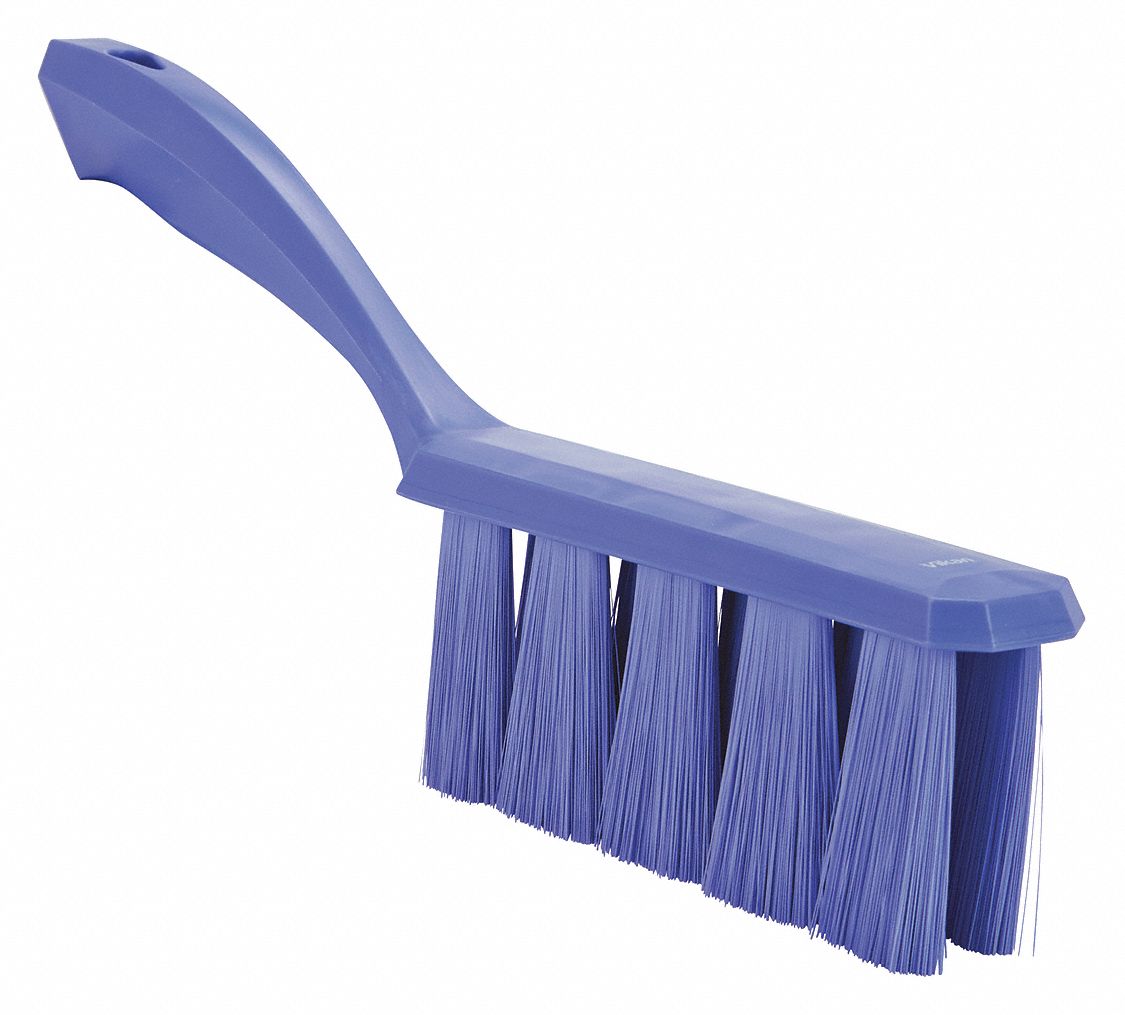 BENCH BRUSH, SOFT, POLYESTER BRISTLE, 7 IN HANDLE L, 6½ IN BRUSH L, PURPLE
