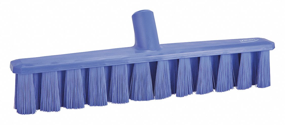 Broom Head: Threaded, European, 15 1/4 in Sweep Face, Polyester, Purple