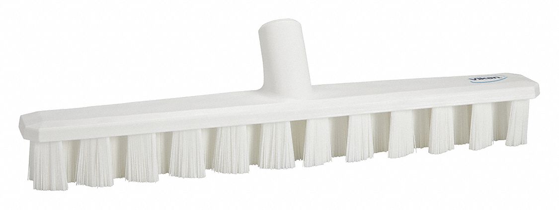 DECK BRUSH HEAD, STIFF, POLYESTER, 15¼ IN BRUSH L, 1⅞ IN HEAD W, WHITE