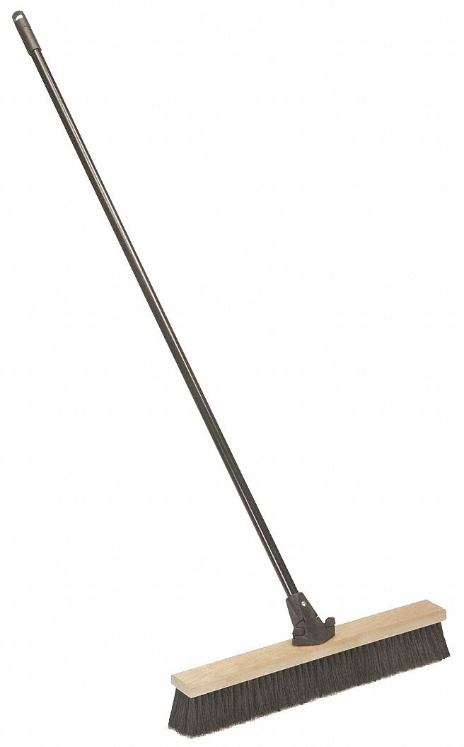 ABILITY ONE Push Broom Wood, 24 in Sweep Face, 60 in Broom Handle Lg