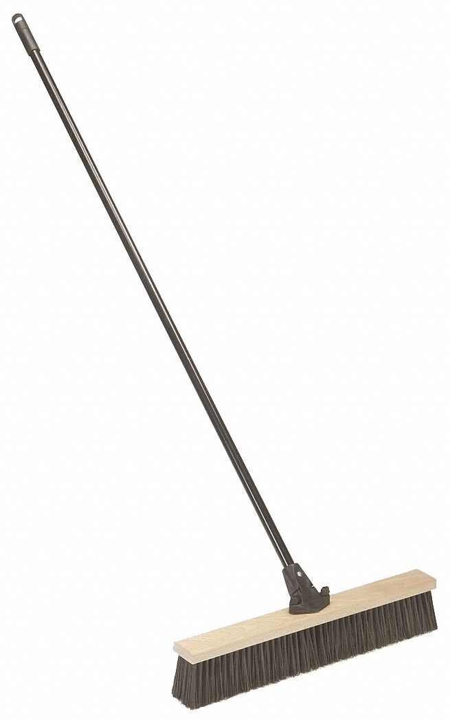 PUSH BROOM,HEAD AND HANDLE,24",GRAY