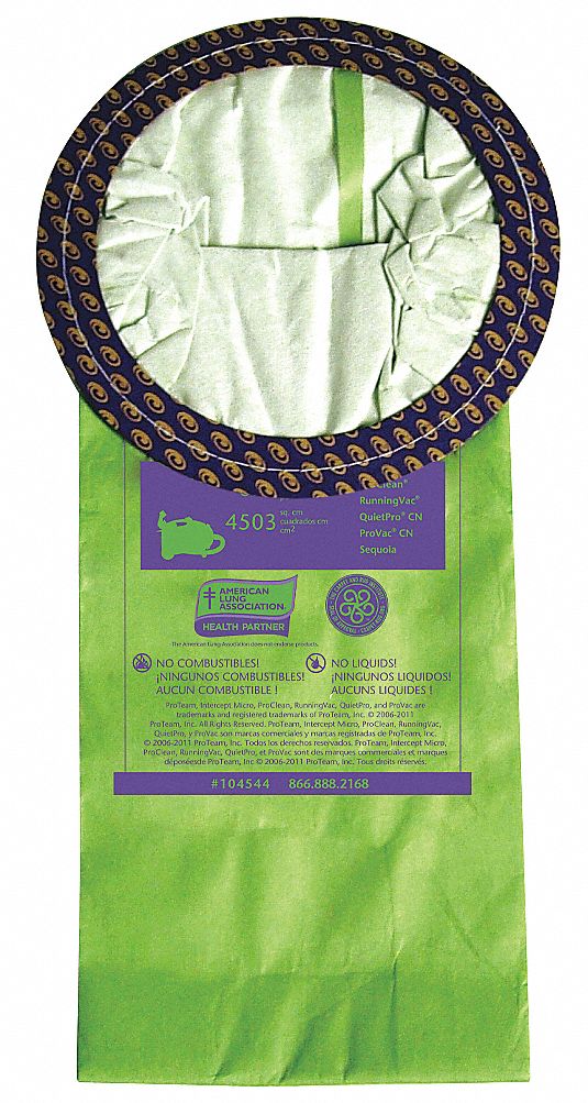 Vacuum Bag: ProTeam, 103220/107149/107150/107151/107152/107153/107610/107611, Dry, Paper