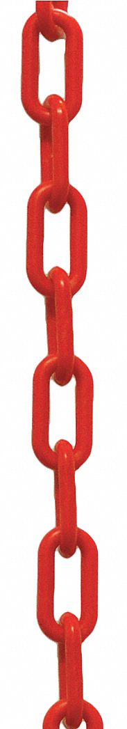 PLASTIC CHAIN,1-1/2 IN. X 500 FT. L,RED