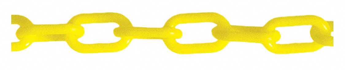 PLASTIC CHAIN,2 IN. X 500 FT. L,YELLOW