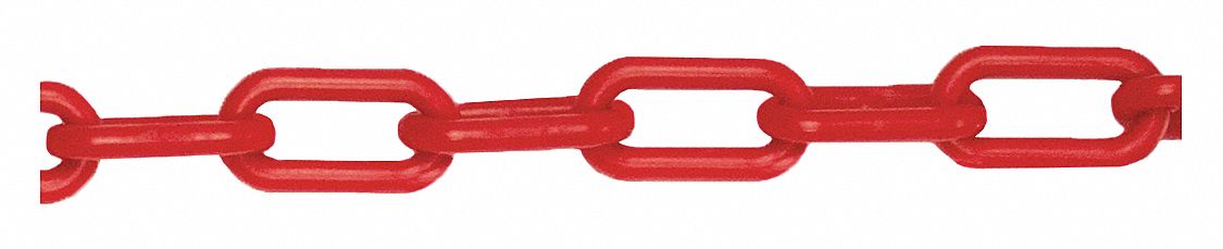PLASTIC CHAIN,2 IN. X 500 FT. L,RED