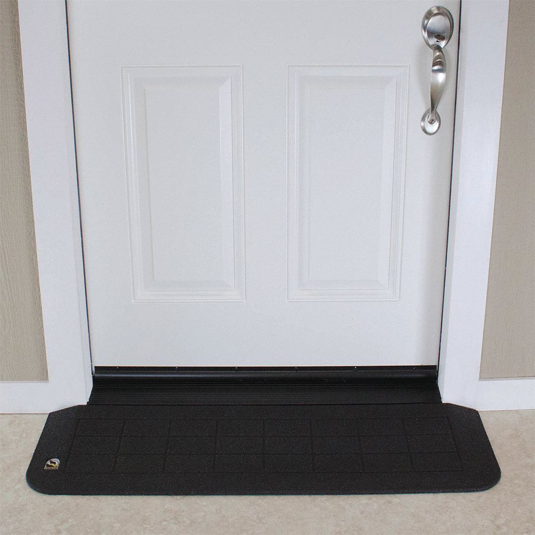 ADA Compliant Ramp: Textured, 42 in Wd, 12 1/4 in Lg, 1 1/8 in Ht