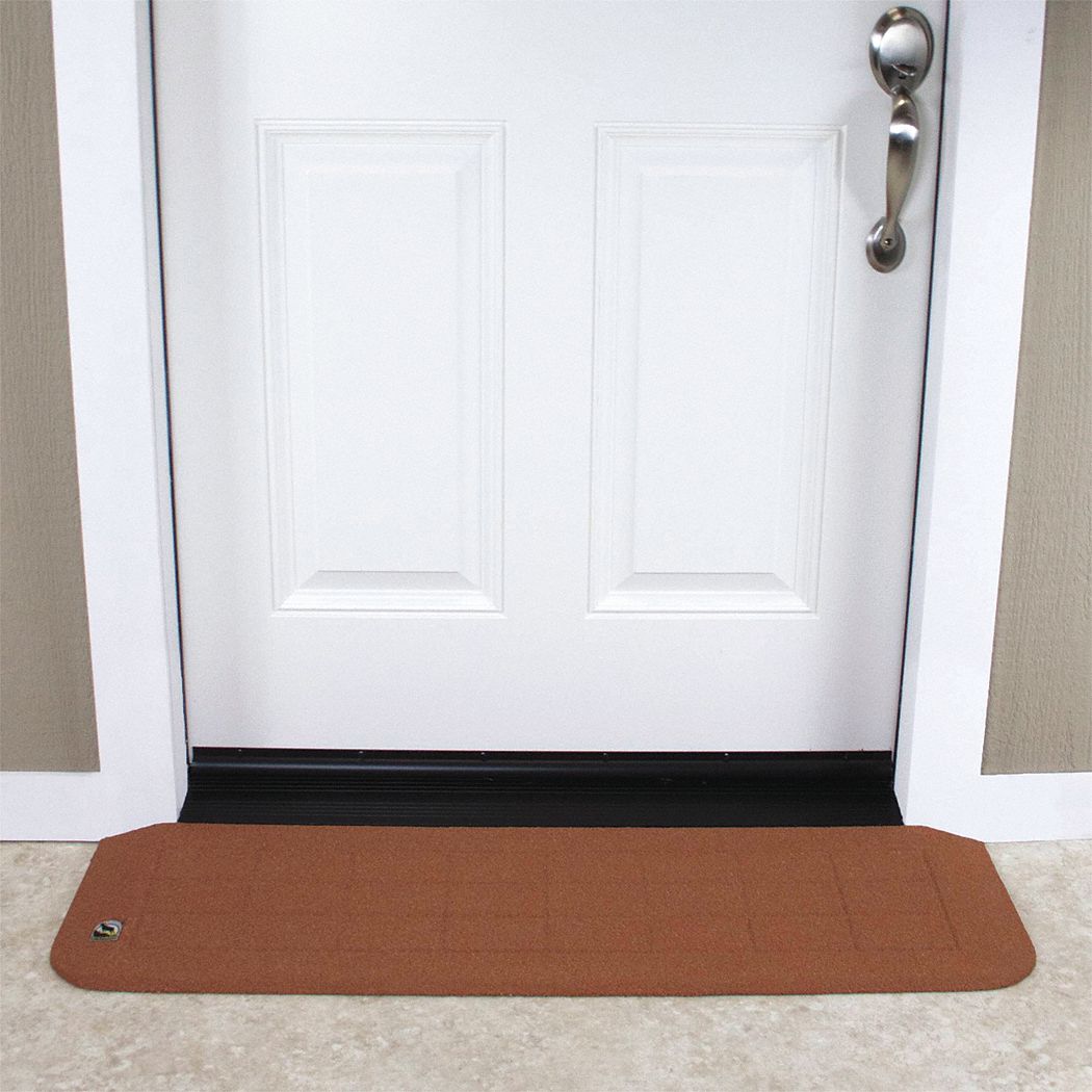 Door Ramp: 42 in Lg, ADA Compliant, Brown, Polymer