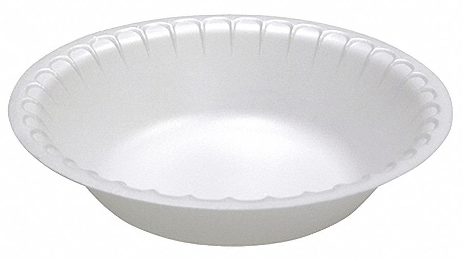 Bowl: 30 oz Capacity, Patternless, White, Uncoated/Unlined, 450 PK