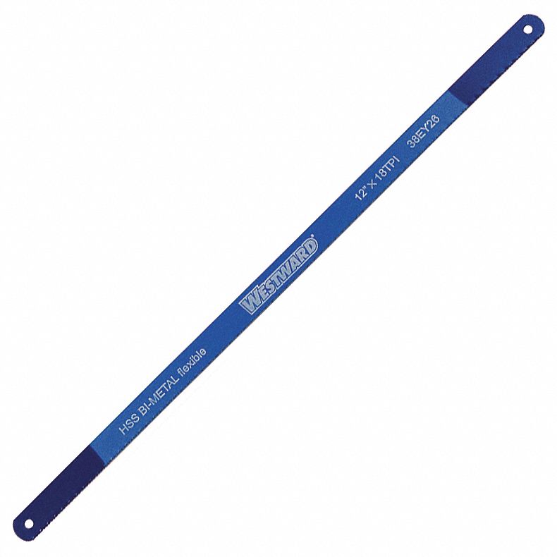 HACKSAW BLADE, 12 IN BLADE L, BI-METAL, 18, 1/2 IN BLADE W, 0.022 IN BLADE THICK
