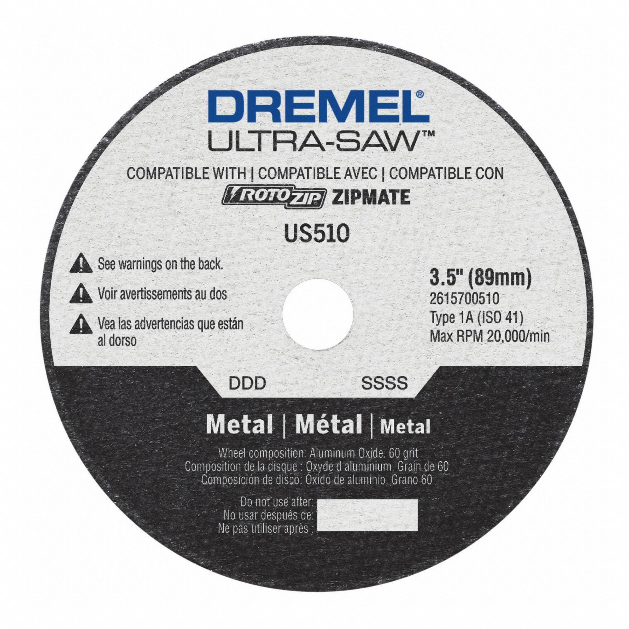 Circular Saw Blade: 3 1/2 in Blade Dia., 0.05 in Cut Wd, 7/16 in Arbor Size, Thick Metal