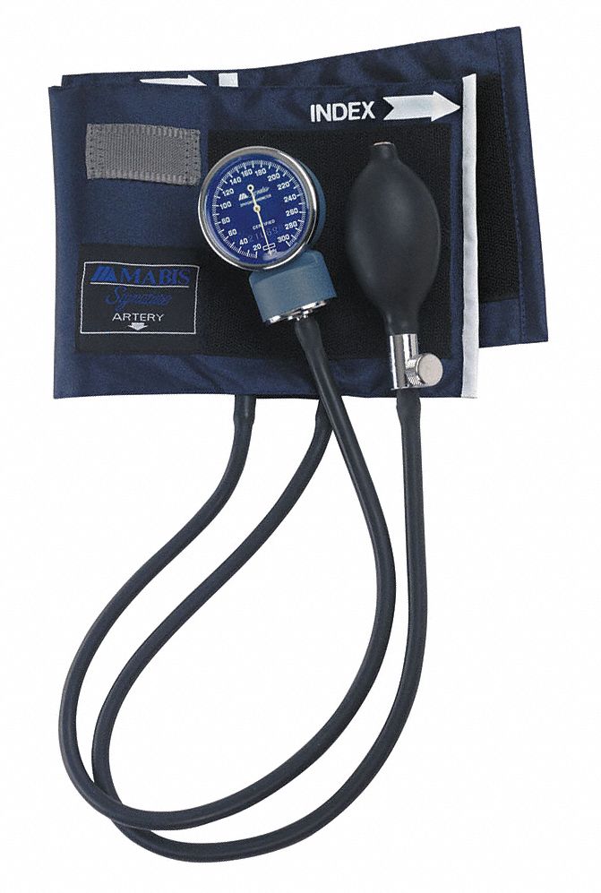 Blood Pressure Unit: Blood Pressure Unit, Arm, Adult, Nylon, Adult Cuff Named Size, Blue