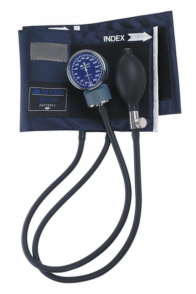 Blood Pressure Unit: Blood Pressure Unit, Arm, Adult, Nylon, Adult Cuff Named Size, Blue