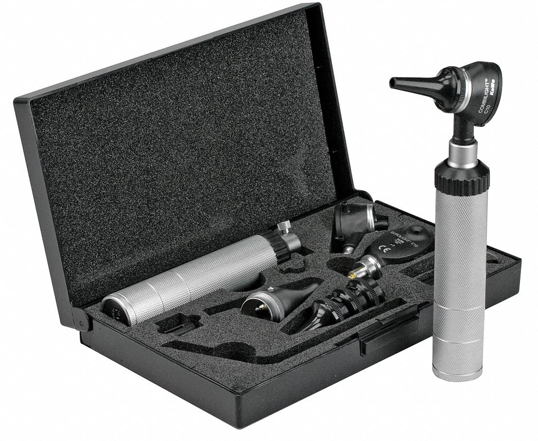 Opthalmoscope/Otoscope Kit: Silver/Black, Std