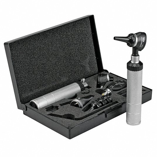 Opthalmoscope/Otoscope Kit,  Silver/Black,  Disposable No,  Illumination Standard