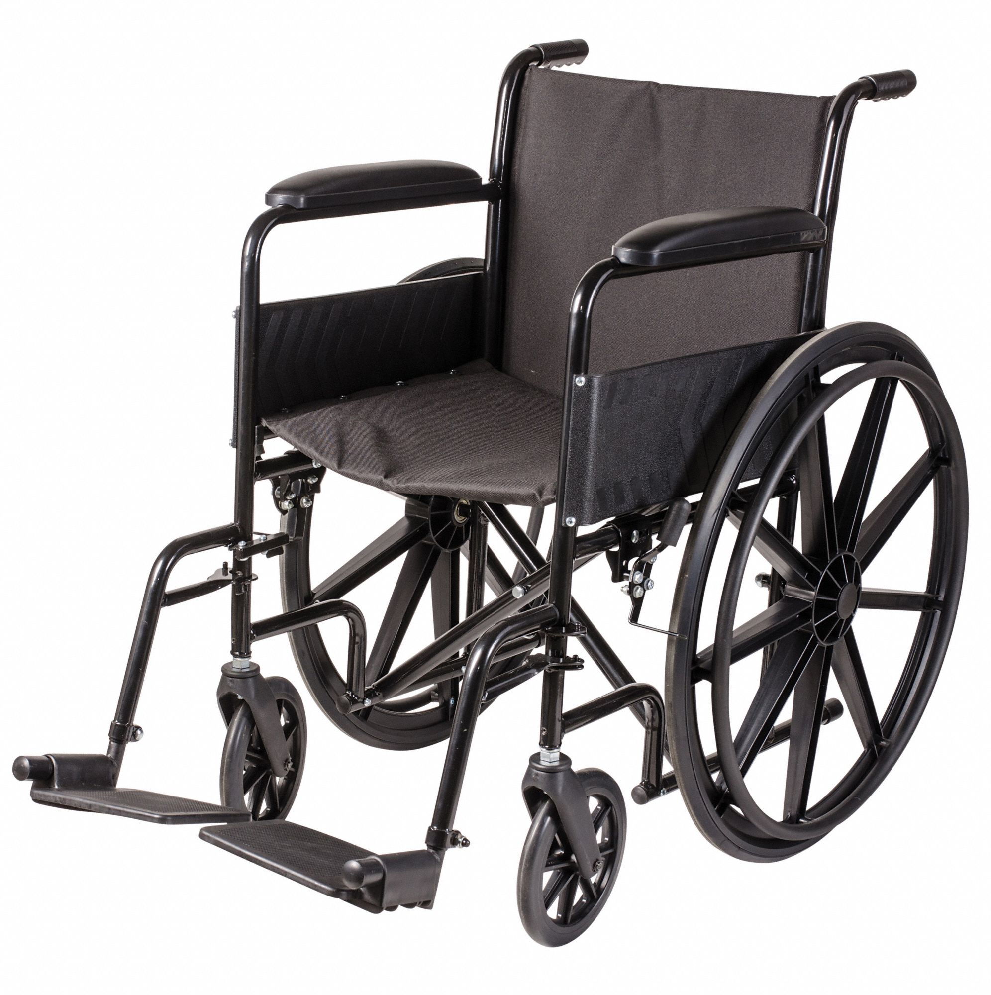 DMI Wheelchair, 18 in Seat Width, 16 in Seat Depth, 250 lb Weight ...