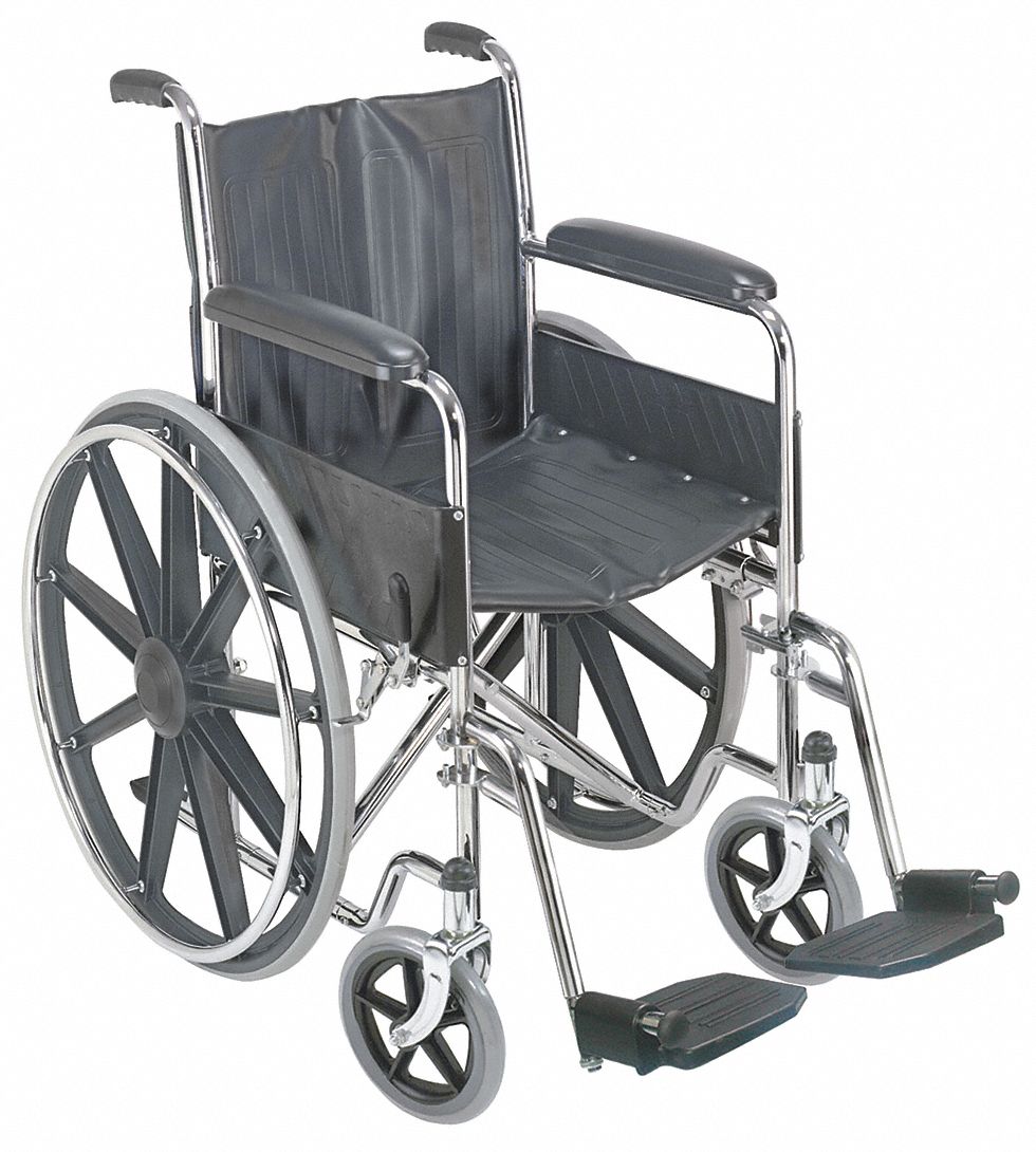38F801 - Wheelchair 250 lb 18 In Seat Silver