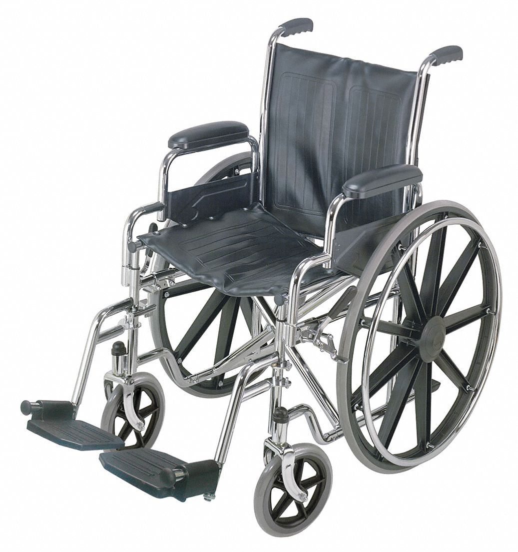 38F802 - Wheelchair 250 lb 18 In Seat Silver
