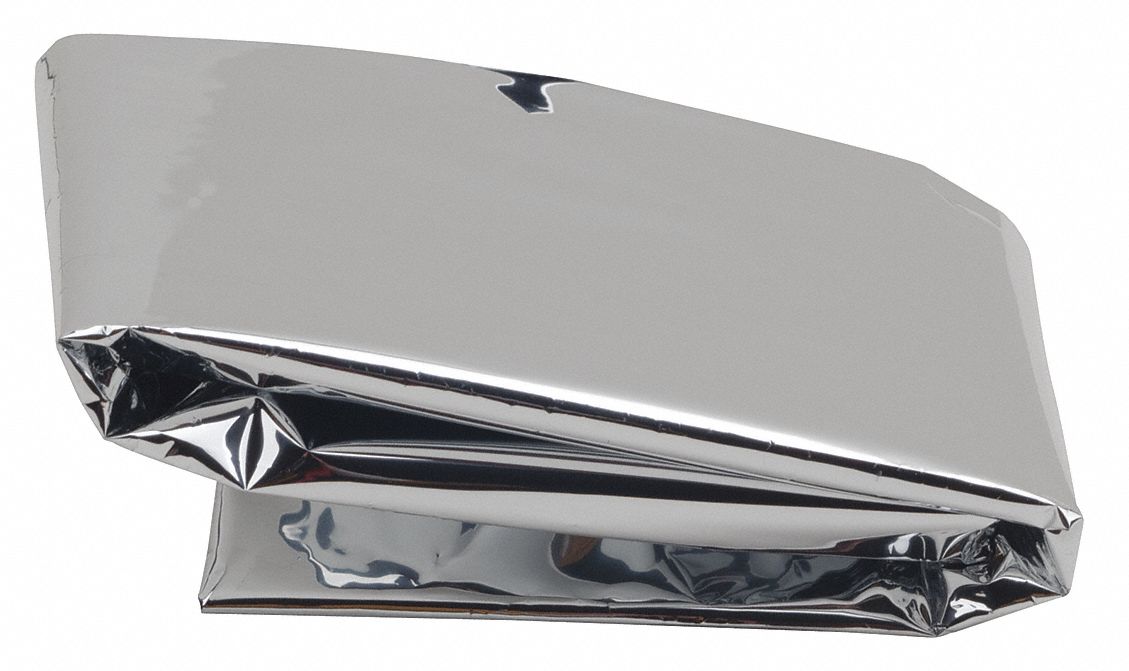 Emergency Baby Blanket: Poly-Film, Silver, 30 in Wd, 30 in Lg