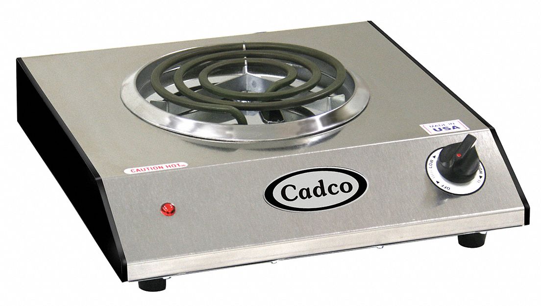 CADCO Single Hot Plate, 1100 Watts 38F840BRCS1N Grainger