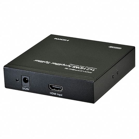 MONOPRICE HDMI Splitter, DC 5V, HDMI, RJ45 38F8648158 Grainger