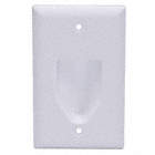 WALL PLATE,CABLE,RECESSED,1G,WHT