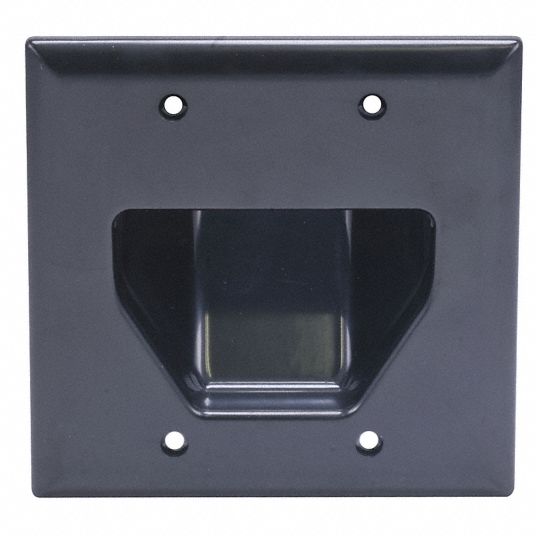 MONOPRICE, Black, 2 Gang, Audio/Video Wall Plate - 38F878|3998 - Grainger