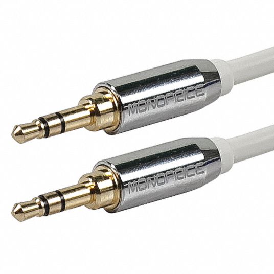 MONOPRICE 6 ft Stereo Audio Audio Cable, White; For Use With Mobile