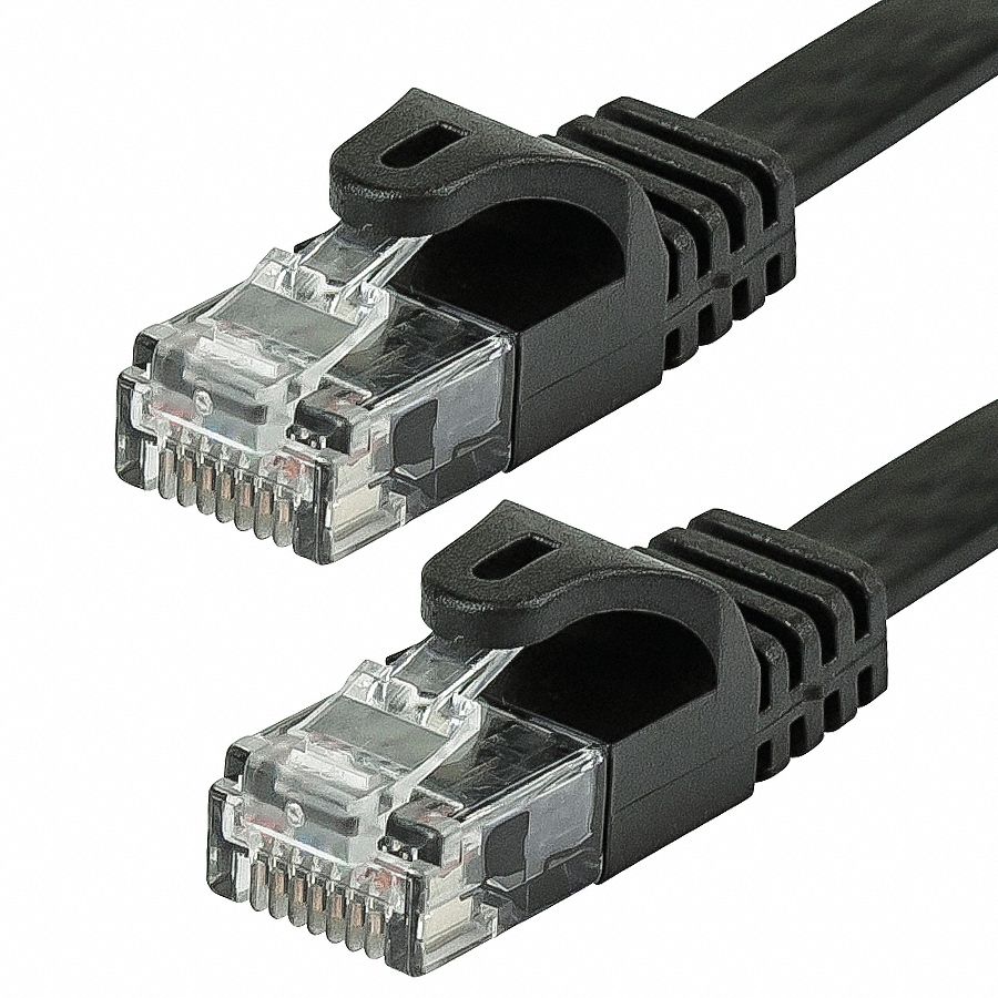 38F928 - Ethernet Cable Cat 5e Black 1 ft.