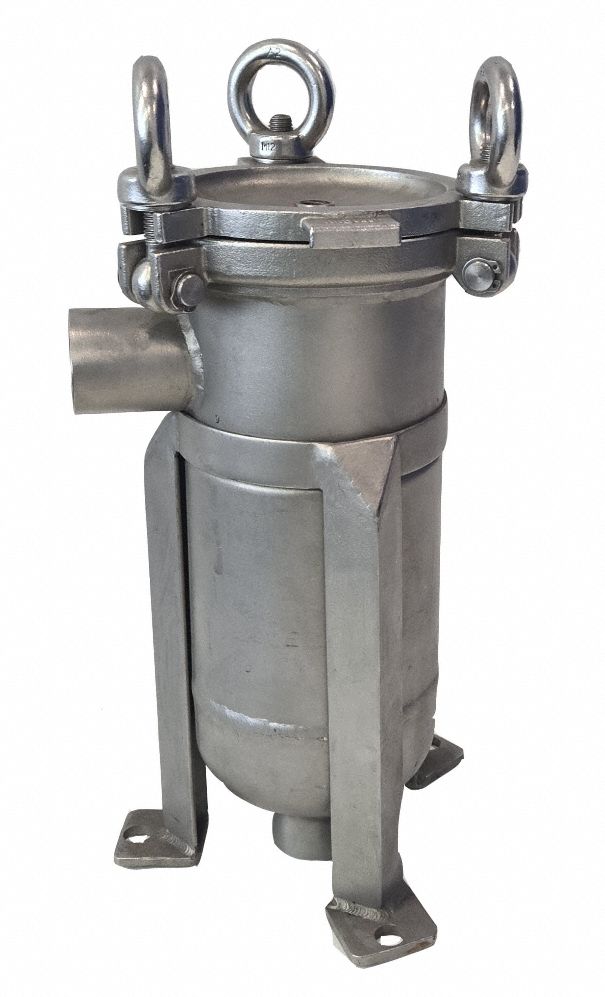 Bag Filter Housing: 316L Stainless Steel, Bag Trade Size 3, 1 in, NPT, 25 gpm