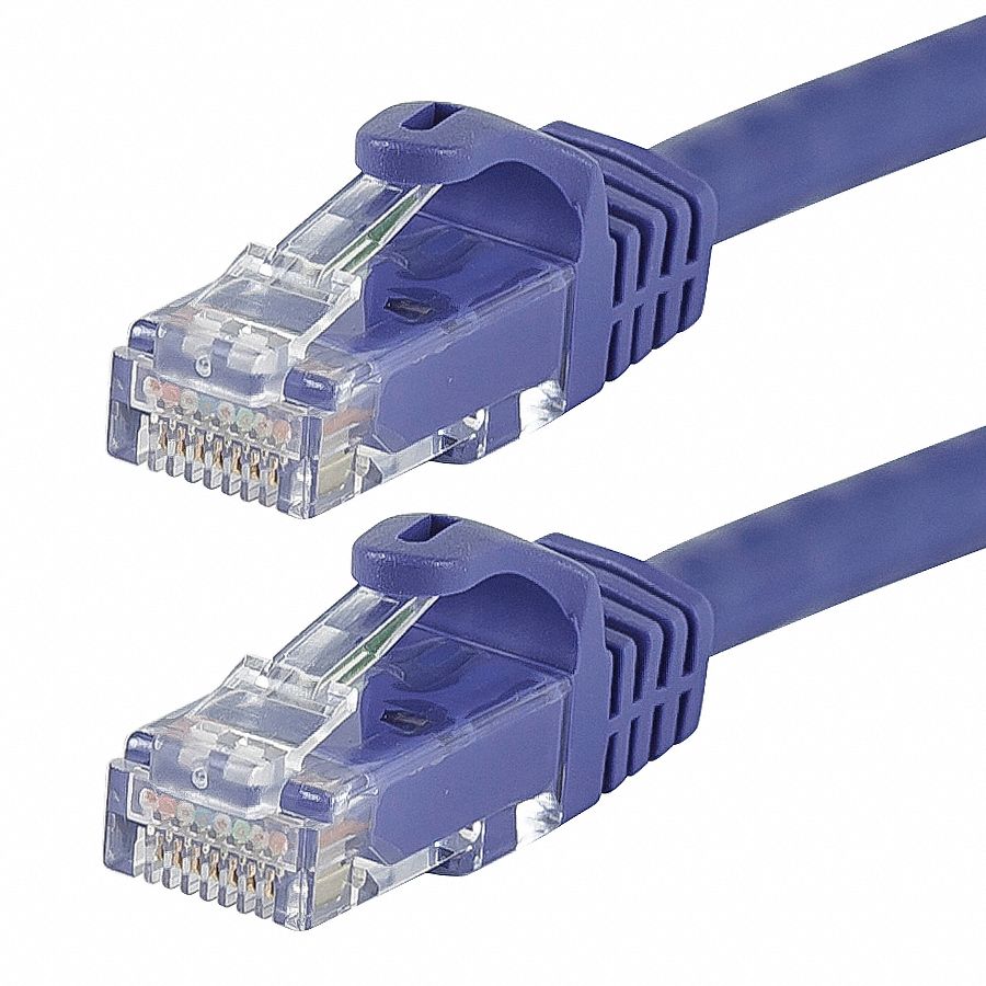 VOICE AND DATA PATCH CORD, ROUND, 24 AWG, PURPLE, 9848, 1 FT OVERALL L, 6, UNSHIELDED