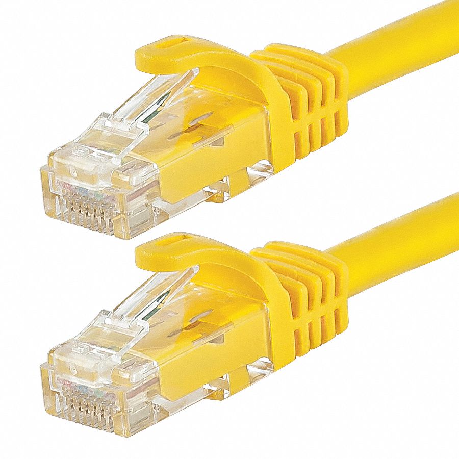 VOICE AND DATA PATCH CORD, ROUND, 24 AWG, YELLOW, 9839, 0.5 FT OVERALL L, 6, UNSHIELDED