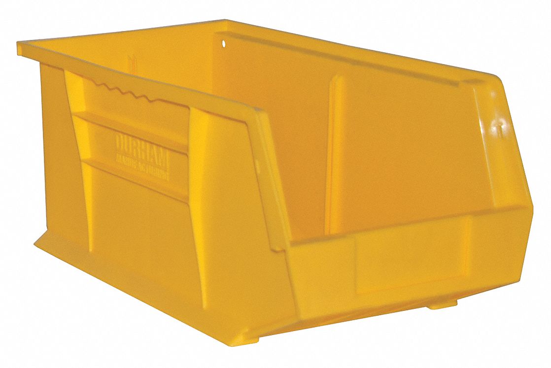 HANG AND STACK BIN, 8 IN X 7 IN, YELLOW, 60 LB CAPACITY