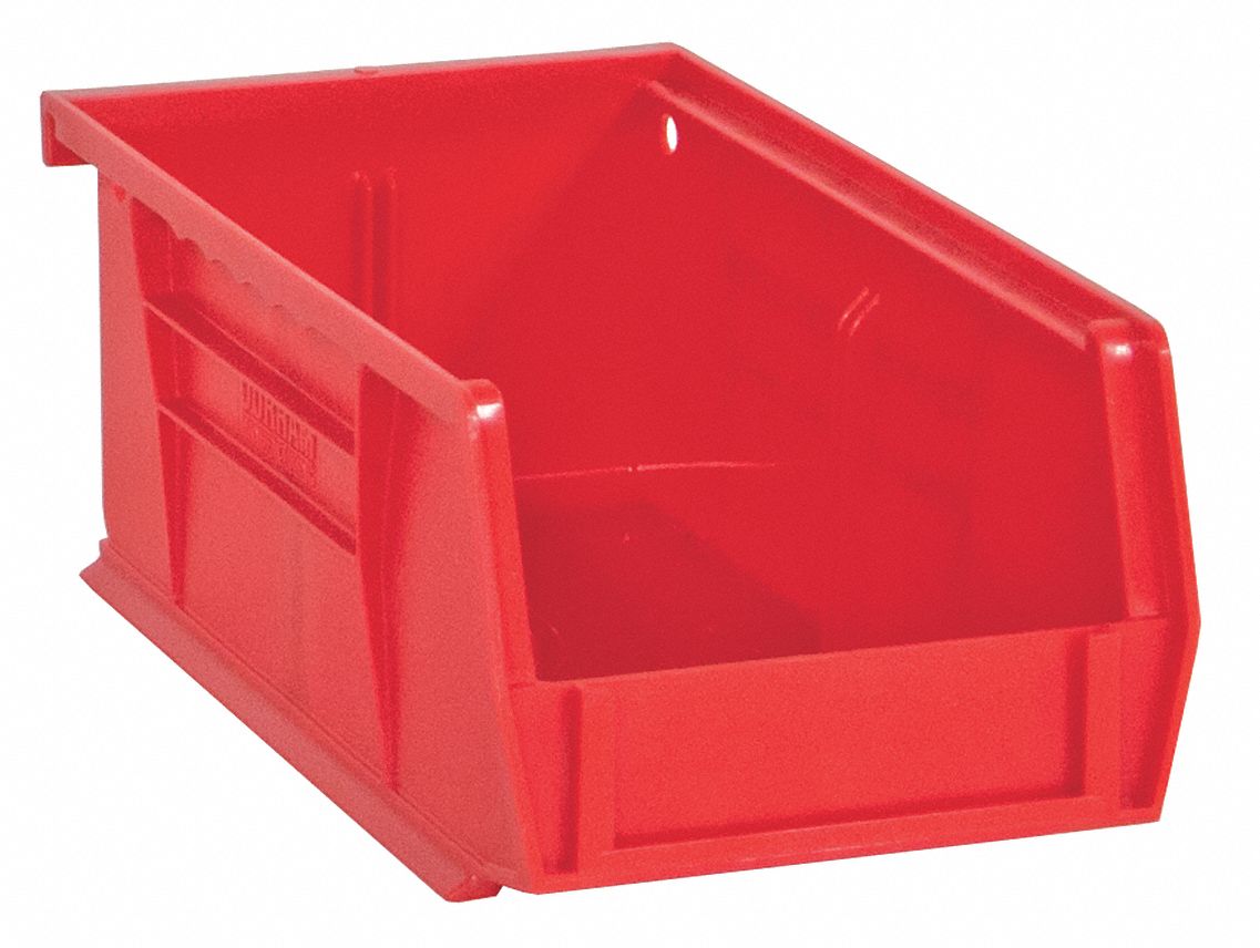 HANG AND STACK BIN, 4 IN X 3 IN, RED, PB30220-17