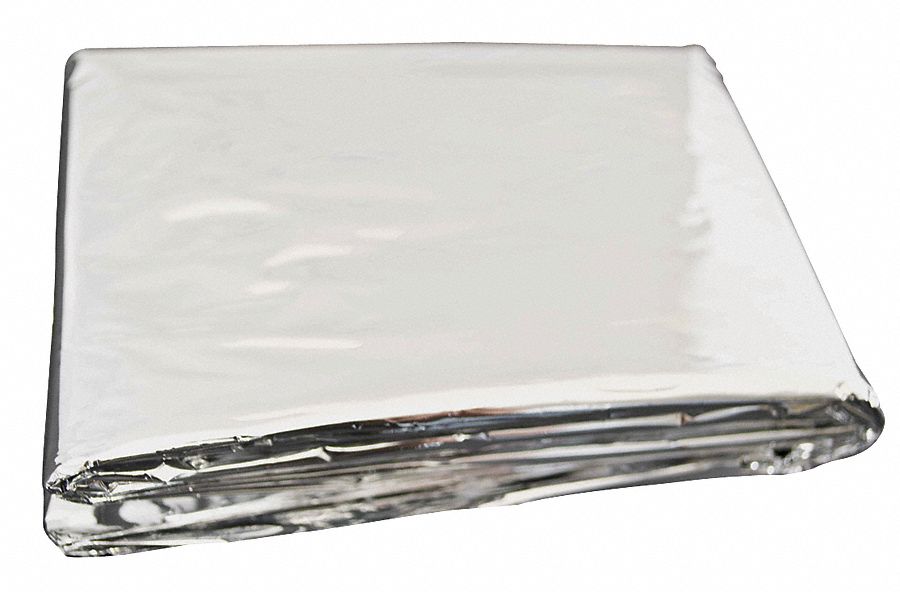 Emergency Blanket: Poly-Film, Silver, 52 in Wd, 83 in Lg