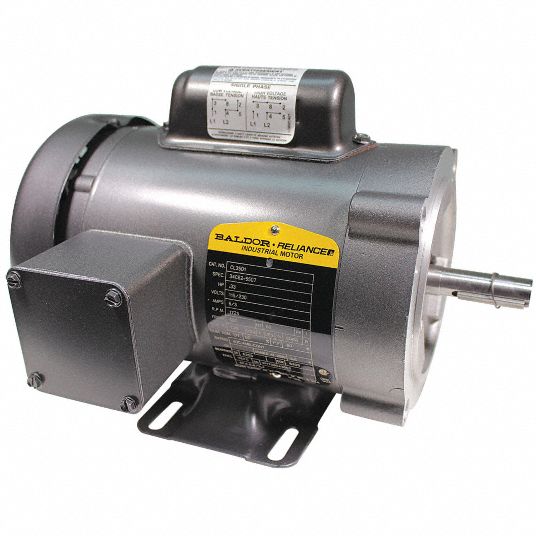 BALDOR ELECTRIC General Purpose Motor: Totally Enclosed Fan-Cooled, Face  Mount, 1/3 HP, 115/230V AC