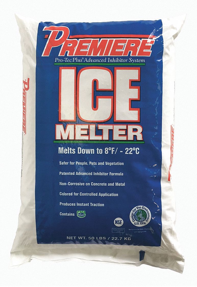 Premiere Ice Melt: 50 lb Bag (Pallet 49 Bags), -8°F, Granular, Blue
