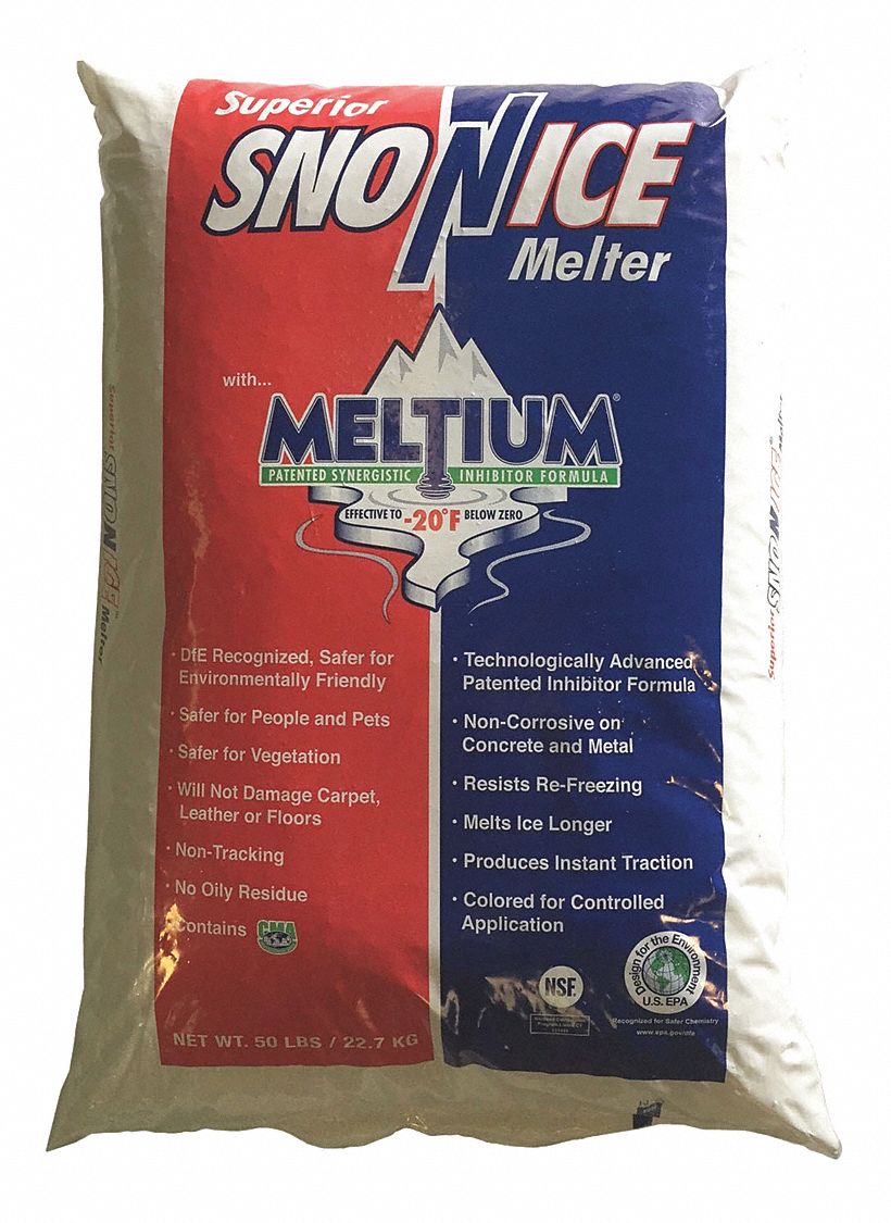 Superior Sno N Ice Melt: 50 lb Bag (Pallet 49 Bags), -20°F, Granular, Pink